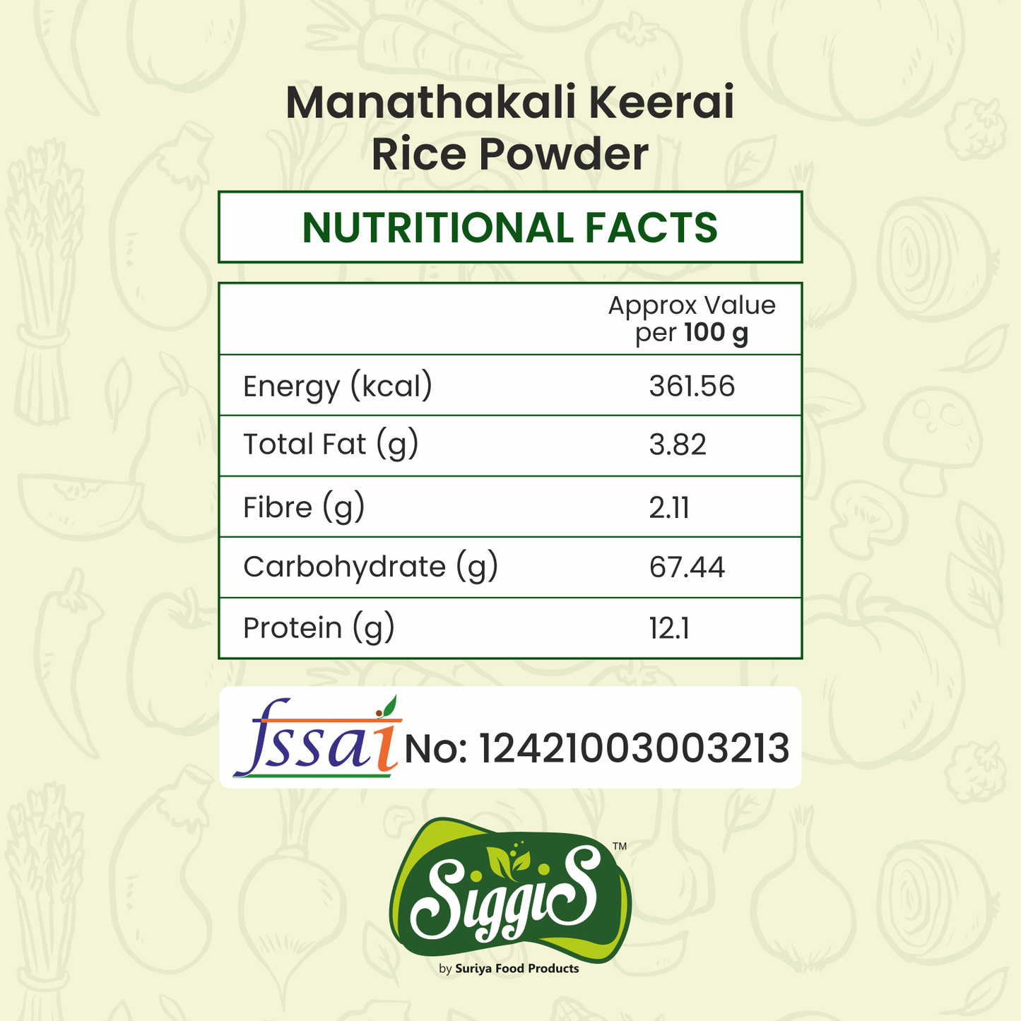 Manathakali Keerai Rice Powder