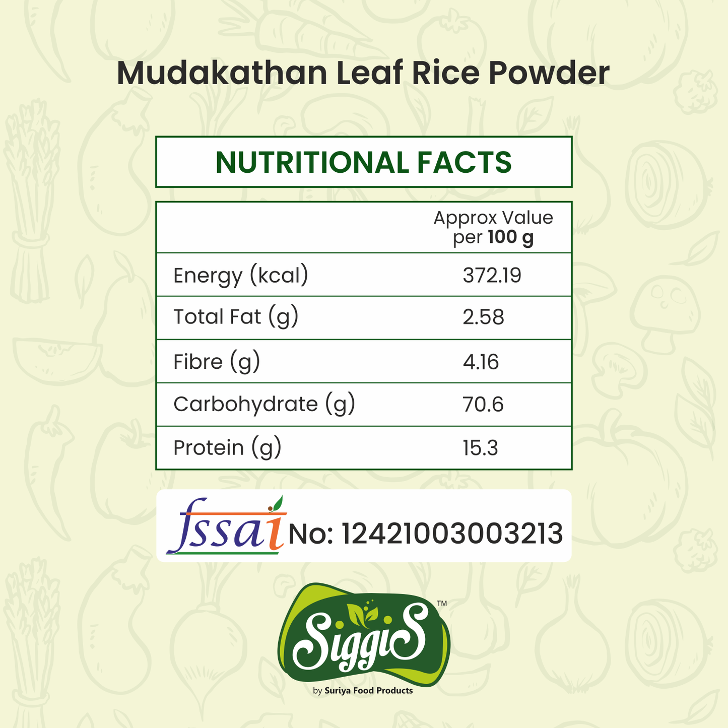 Mudakathan Leaf Rice Powder