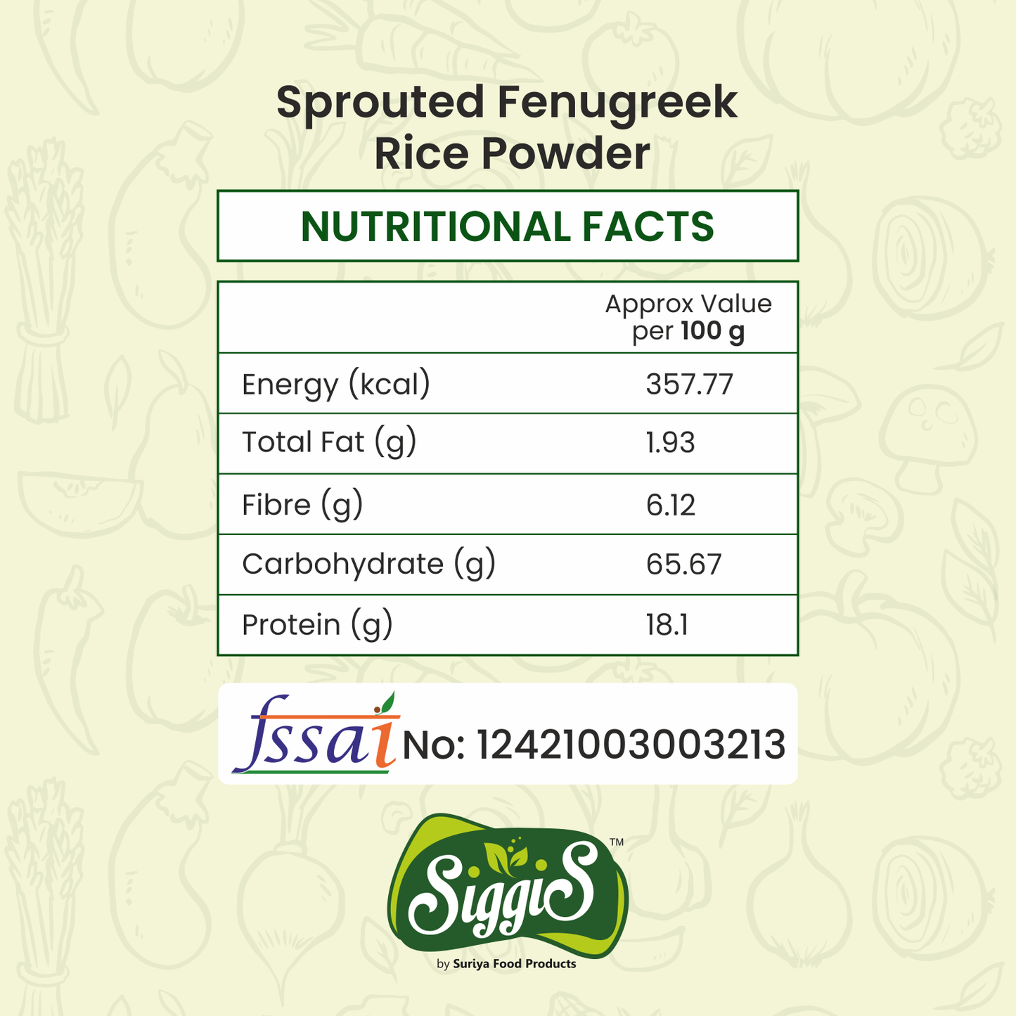 Sprouted Fenugreek Rice Powder